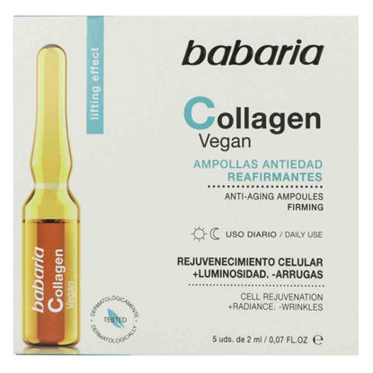 ویال (آمپول) سفت کننده و ضد چروک صورت باباریا babaria مدل کلاژن COLLAGEN VEGAN حاوی 5 ویال 2 میل