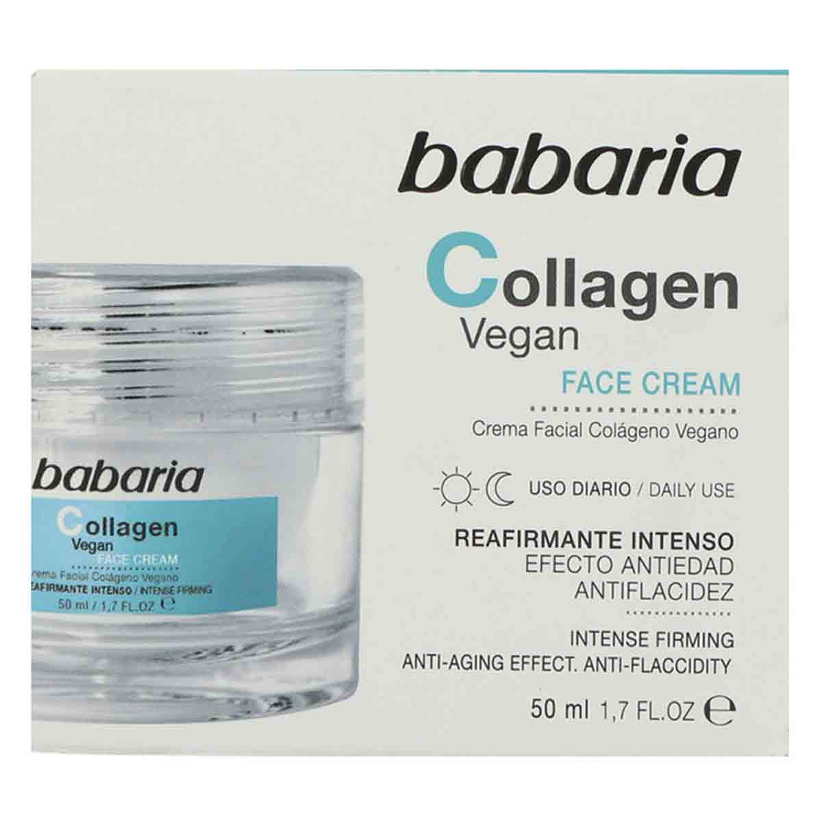 کرم سفت کننده و ضد چروک صورت باباریا babaria مدل کلاژن COLLAGEN VEGAN حجم 50 میل