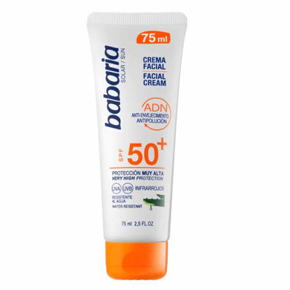 ضد آفتاب ضد پیری و ضد آلودگی هوا +SPF 50 باباریا babaria حاوی آلوورا حجم 75 میل 