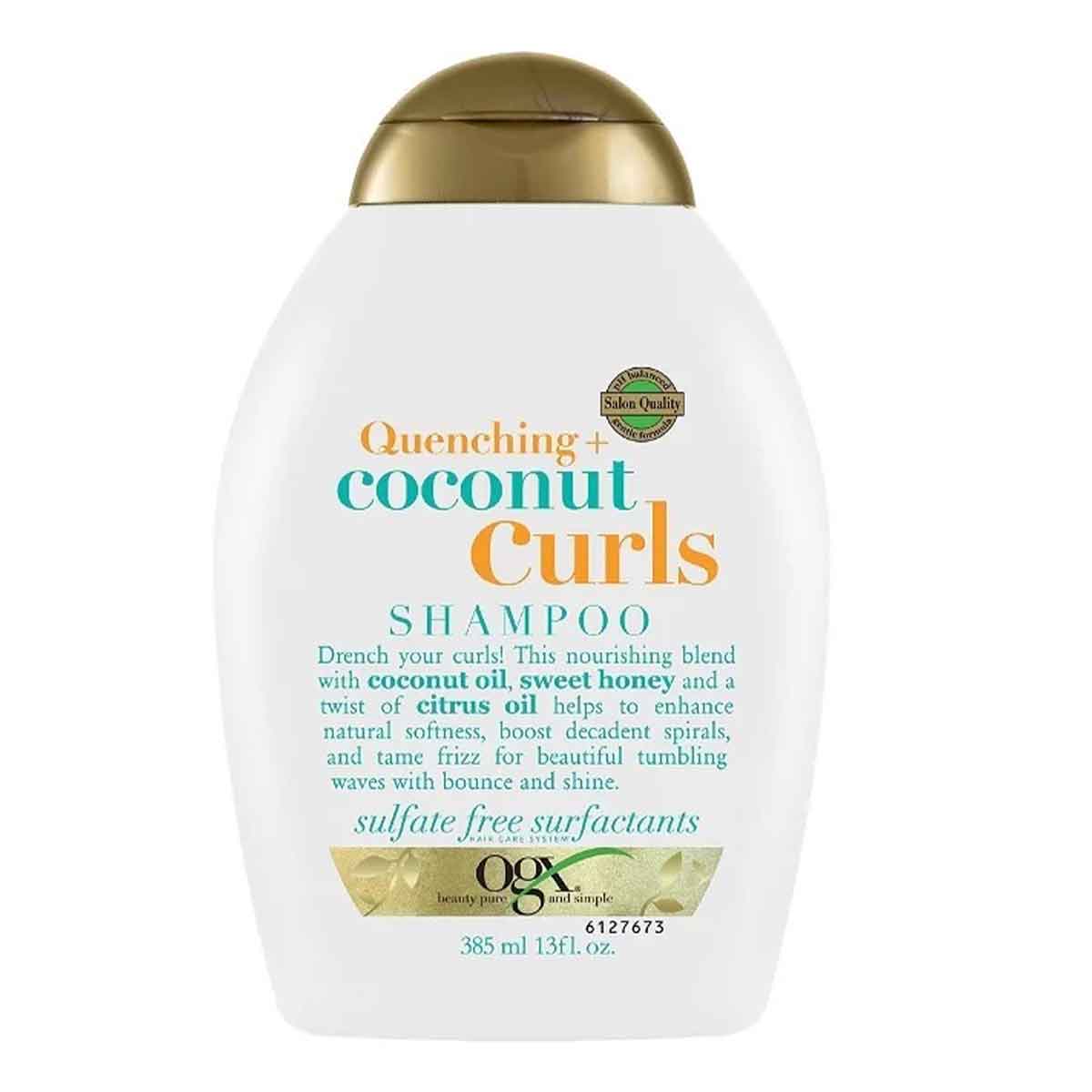 شامپو مغذی و ضد وز او جی ایکس OgX مدل coconut curls مناسب موهای فر و مجعد حجم 385 میل