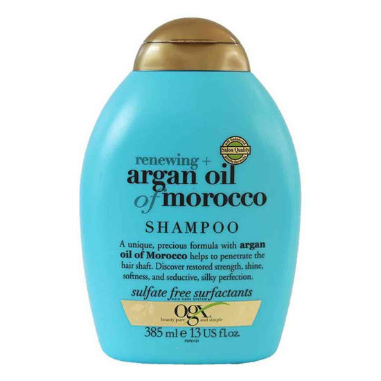 شامپو ترمیم کننده و نرم کننده مو او جی ایکس OgX مدل argan oil of morocco مناسب موهای آسیب دیده حجم 385 میل