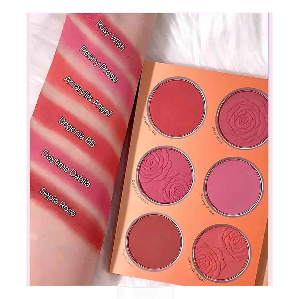 پالت رژگونه 6 رنگ شیگلم SHEGLAM مدل FLORAL FLUSH BLUSH PALETTE وزن 18 گرم 