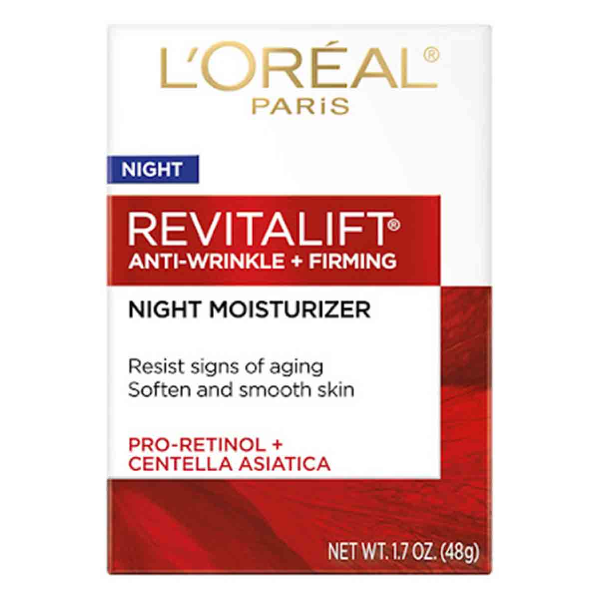 کرم ضد چروک و مرطوب کننده شب لورآل L'Oréal سری REVITALIFT وزن 48 گرم 