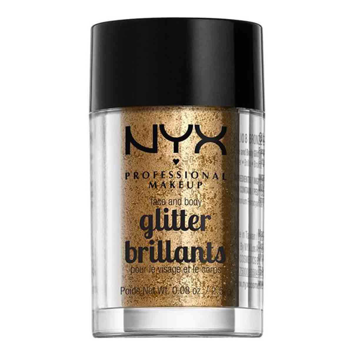  پودر براق کننده (گلیتر) صورت و بدن نیکس NYX مدل glitter brillants شماره 08 وزن 2.5 گرم 