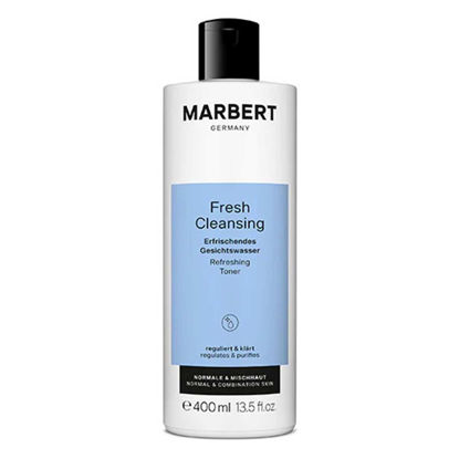 تونر روشن کننده و مرطوب کننده صورت ماربرت MARBERT مدل Fresh Cleansing مناسب پوست نرمال و مختلط حجم 400 میل