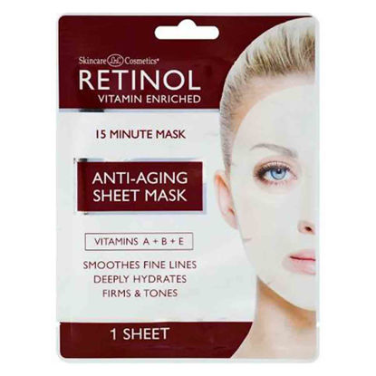 ماسک قوی ویتامینه و ضد چروک صورت رتینول RETINOL مدل ANTI-AGING SHEET MASK تعداد 1 عدد 