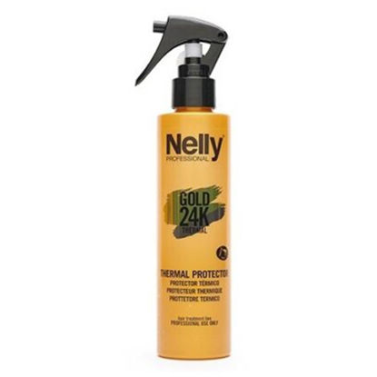 اسپری محافظ حرارتی مو نلی پروفشنال NELLY مدل GOLD 24K THERMAL حجم 200 میل 