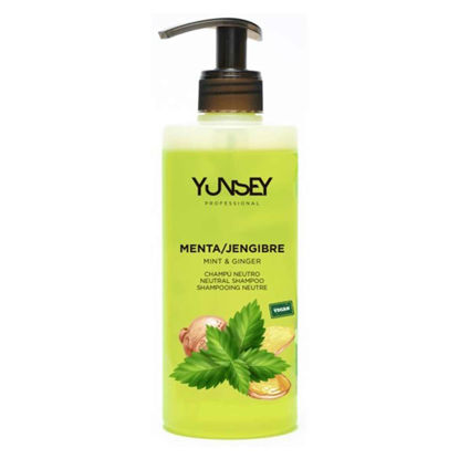 شامپو روزانه و طبیعی PH خنثی برای انواع مو یانسی YUNSEY مدل Aromatica با رایحه نعنا و زنجبیل حجم 400 میل
