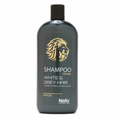 شامپو مردانه موهای جو گندمی و خاکستری نلی پروفشنال NELLY مدل WHTE & GREY HAIR حجم 400 میل