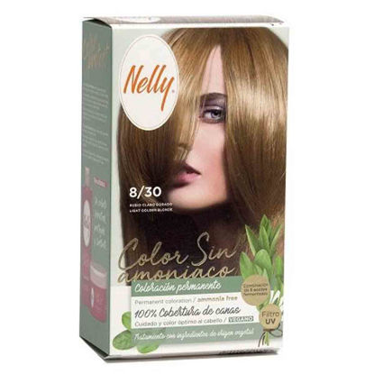 کیت رنگ مو بدون آمونیاک نلی NELLY مدل ammonia free شماره 8/30