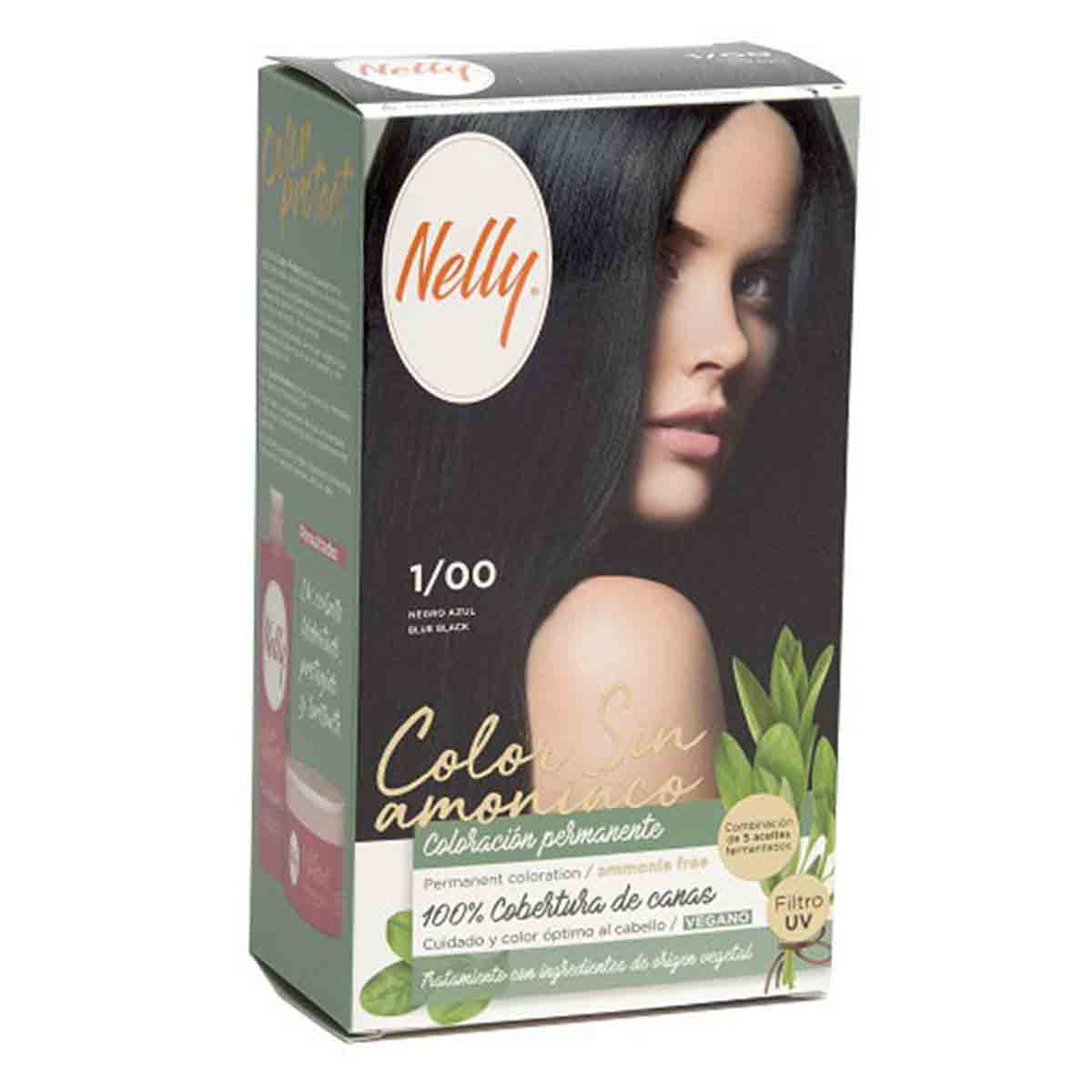 کیت رنگ مو بدون آمونیاک نلی NELLY مدل ammonia free شماره 1/00