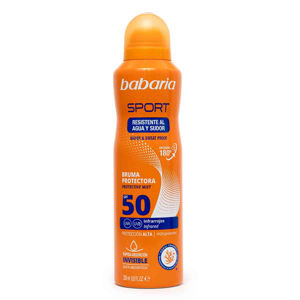 اسپری ضد آفتاب باباریا babaria حاوی SPF 50 مدل اسپورت SPORT حجم 200 میل 