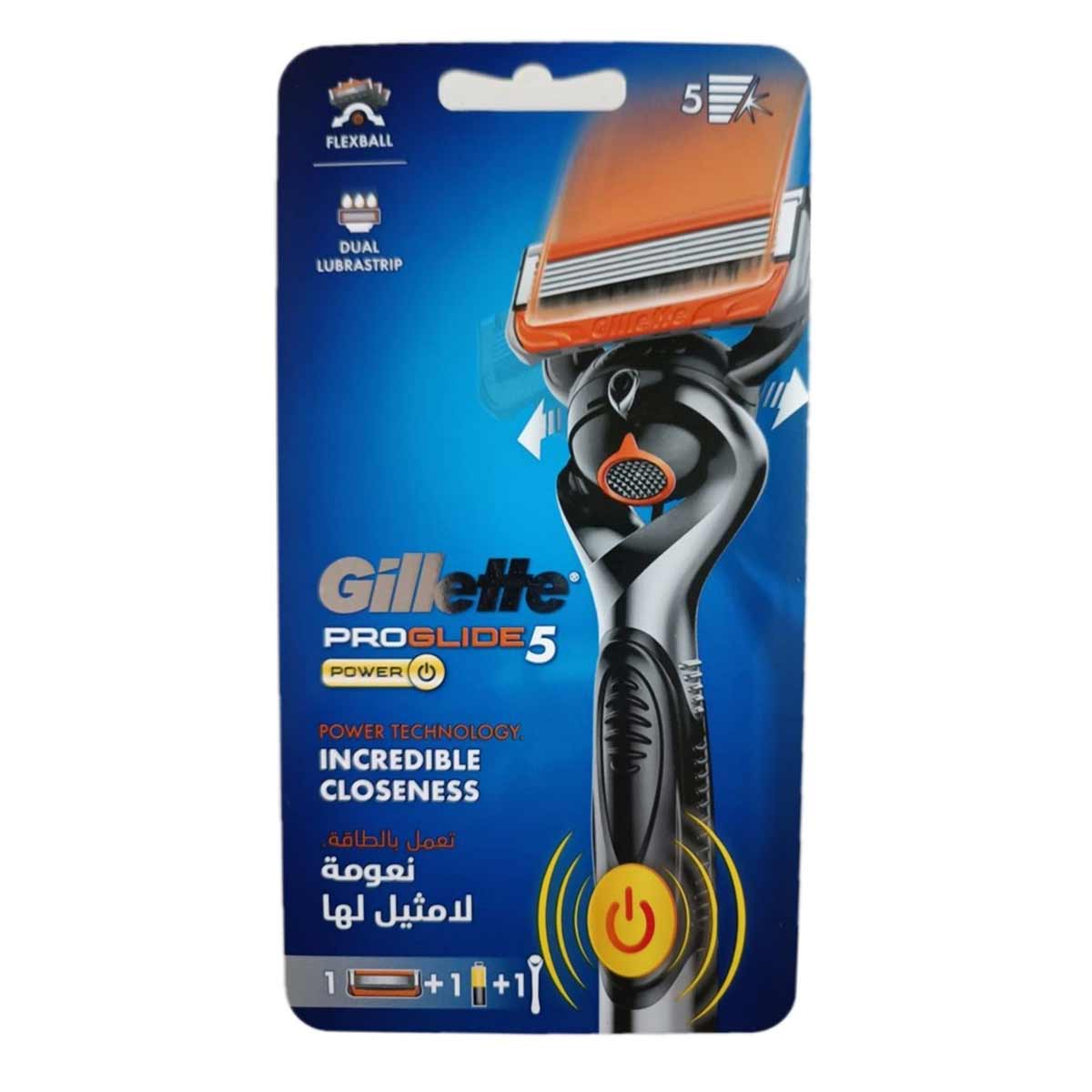 خود تراش باطری خور 5 لبه ژیلت GILLETTE مدل پروگلاید پاور PROGLIDE POWER بسته 1 عددی