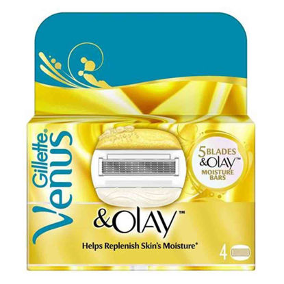 یدک خود تراش 5 لبه ژیلت GILLETTE مدل ونوس venus سری OLAY بسته 4 عددی