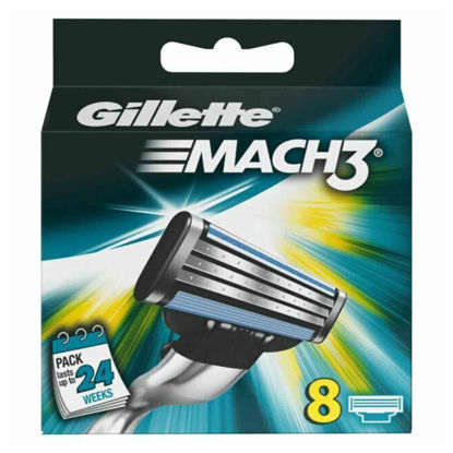 یدک خود تراش 3 لبه ژیلت GILLETTE مدل مچتری MACH3 بسته 8 عددی