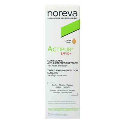 کرم ضد آفتاب رنگی لایت نوروا Noreva مدل اکتیپور ACTIPUR با +SPF50 حجم 30 میل