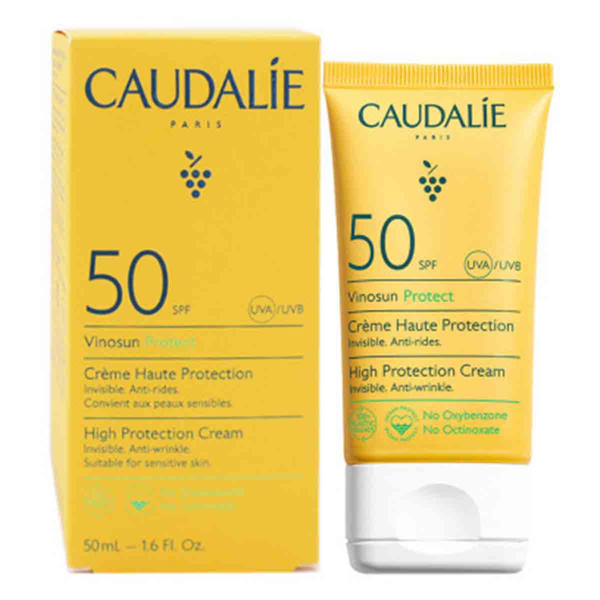 کرم ضد آفتاب ضد چروک SPF50 کدلی Caudalie مدل Vinosun Protect حجم 50 میل