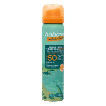  اسپری ضد آفتاب صورت و بدن باباریا babaria حاوی SPF 50 مدل ادونچر Adventure حجم 75 میل