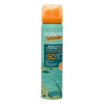  اسپری ضد آفتاب صورت و بدن باباریا babaria حاوی SPF 50 مدل ادونچر Adventure حجم 75 میل