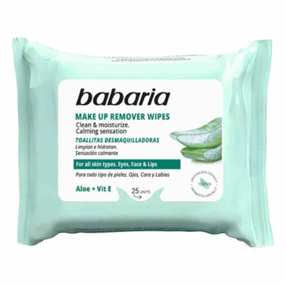 دستمال مرطوب پاک کننده آرایش باباریا babaria حاوی عصاره آلوورا بسته 25 عددی