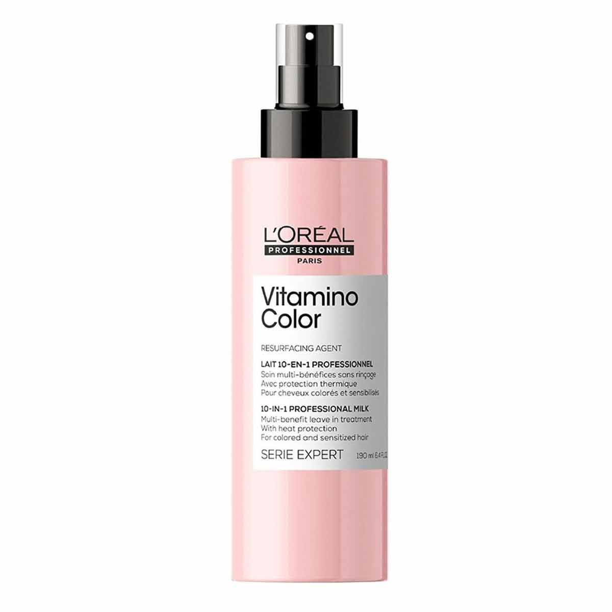 کرم مو بعد از حمام 10 کاره موهای رنگ شده لورال پرفشنال Loreal professional مدل Vitamino Color حجم 190 میل