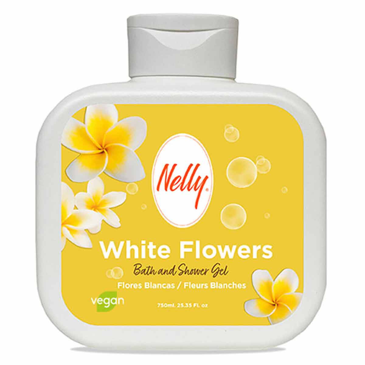 شامپو بدن با رایحه گل سفید نلی Nelly مدل White Flowers حجم 750 میل