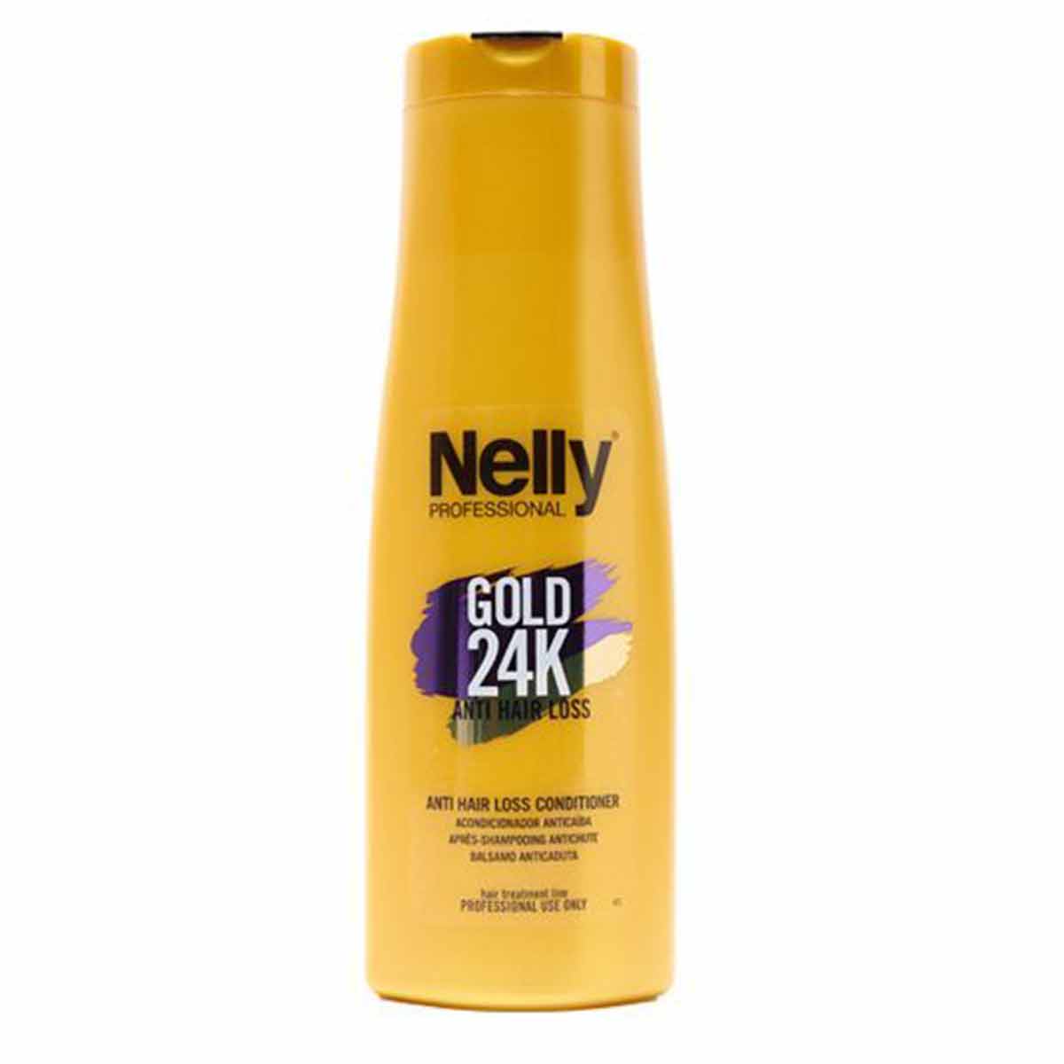 نرم کننده مو نلی پروفشنال NELLY مدل GOLD 24K ANTI-HAIR LOSS ضد ریزش حجم 400 میل