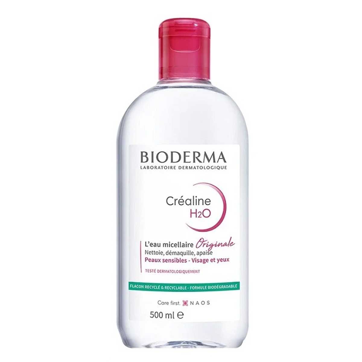 محلول میسلار واتر پاک کننده صورت و دور چشم بایودرما Bioderma حجم 500 میلی لیتر