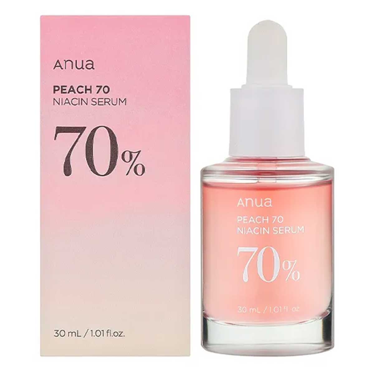 سرم روشن کننده و شفاف کننده نیاسینامید آنوا Anua مدل PEACH 70 حجم 30 میل