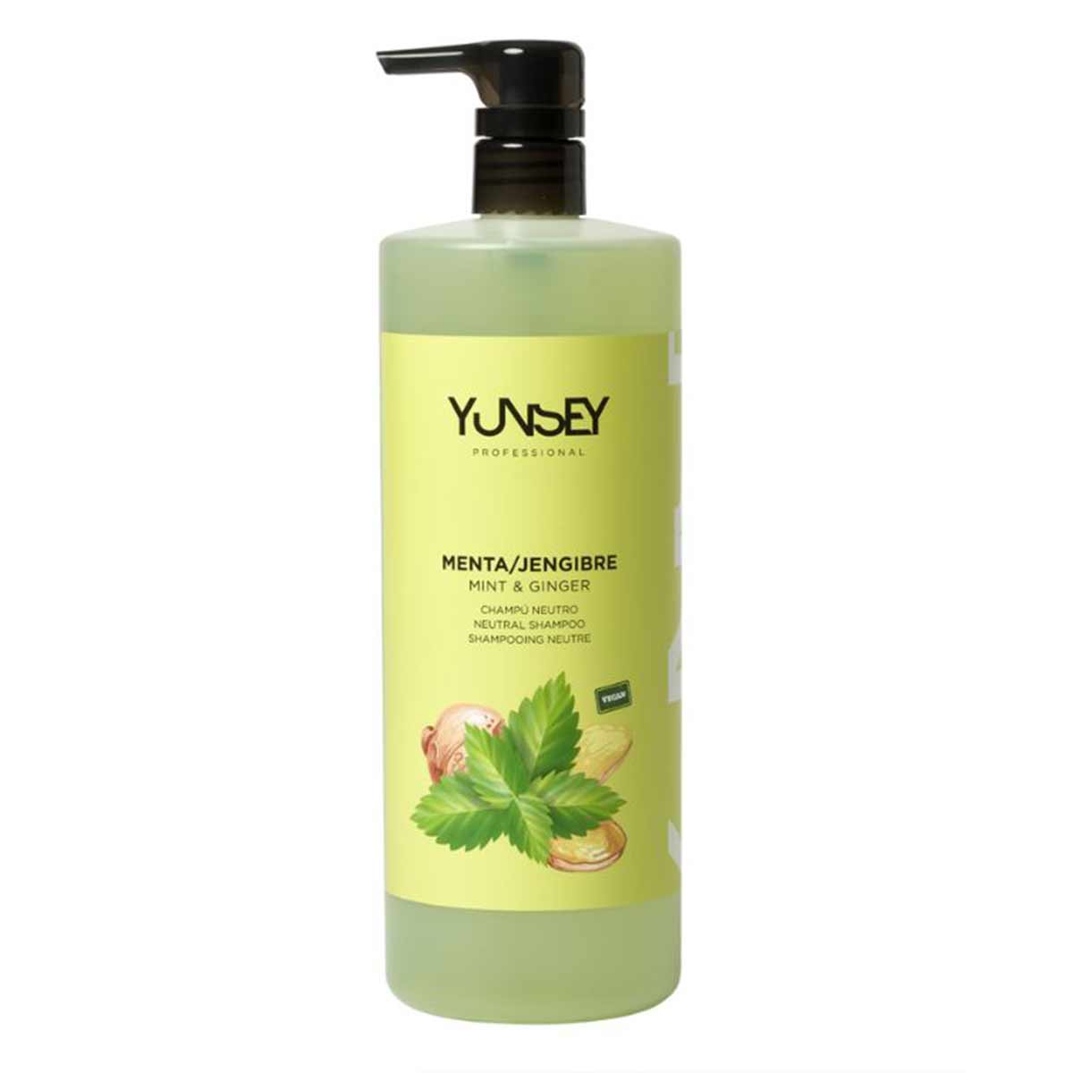 شامپو روزانه و طبیعی PH خنثی برای انواع مو یانسی YUNSEY مدل Aromatica با رایحه نعنا و زنجبیل حجم 1000 میل