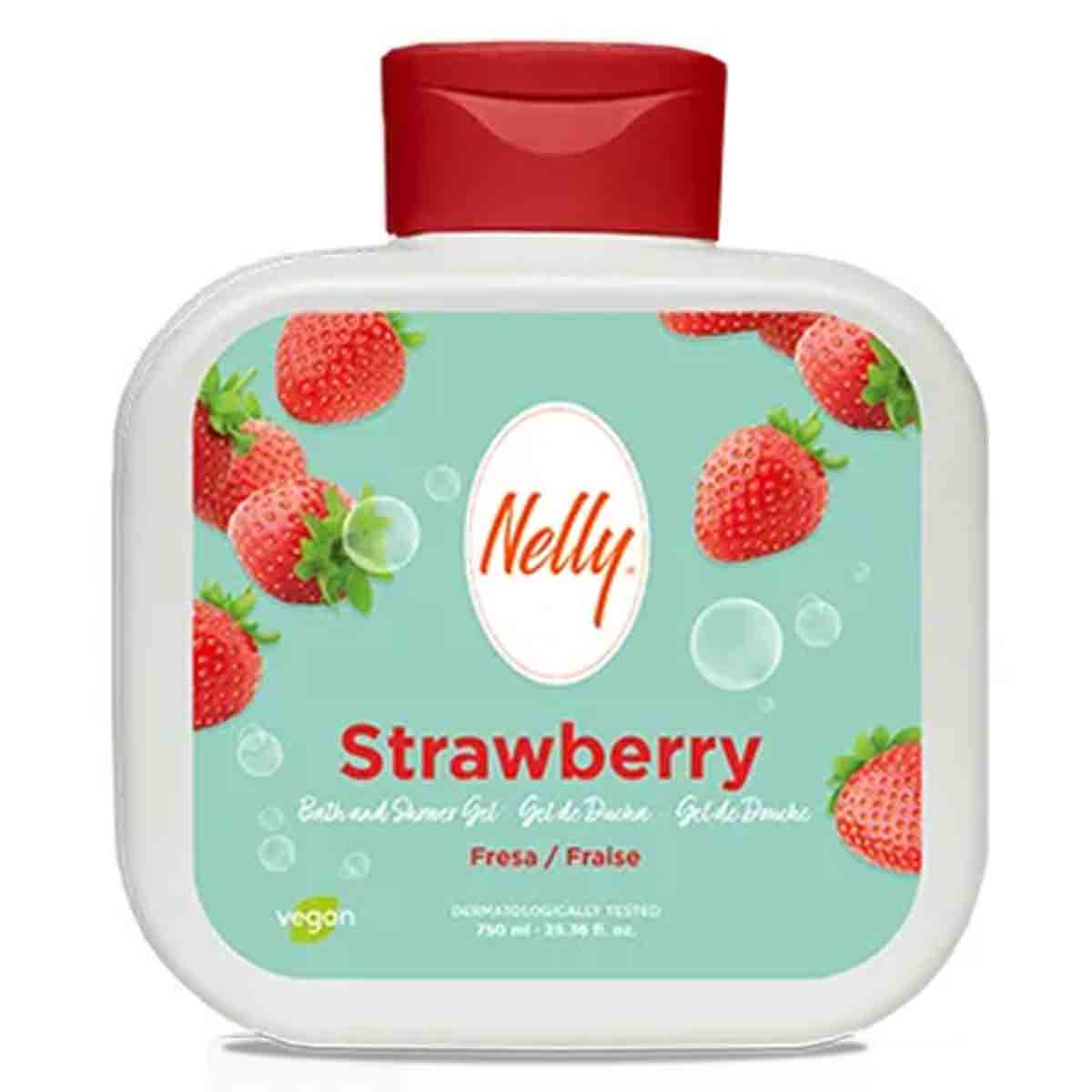 شامپو بدن با رایحه توت فرنگی نلی Nelly مدلstrawberry حجم 750 میل