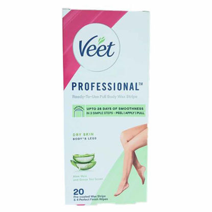 نوار موبر بدن ویت مناسب پوست های خشک حاوی عصاره آلوورا Veet بسته 20 عددی