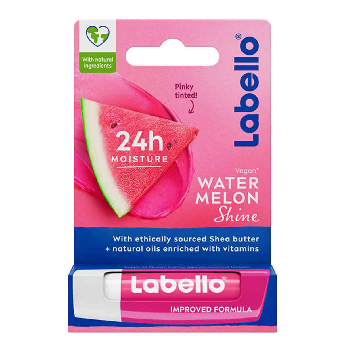 بالم لب لبلو 24 ساعته براق مدل Labello Caring Lip Balm Watermelon Shine