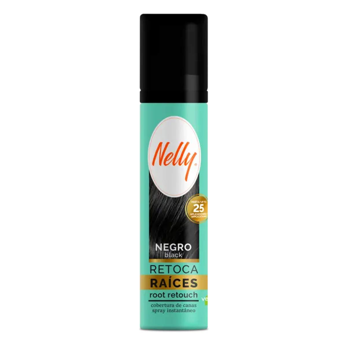 اسپری کانسیلر و رنگ ریشه مو نلی Nelly مدل TOUCH UP رنگ مشکی حجم 75 میل