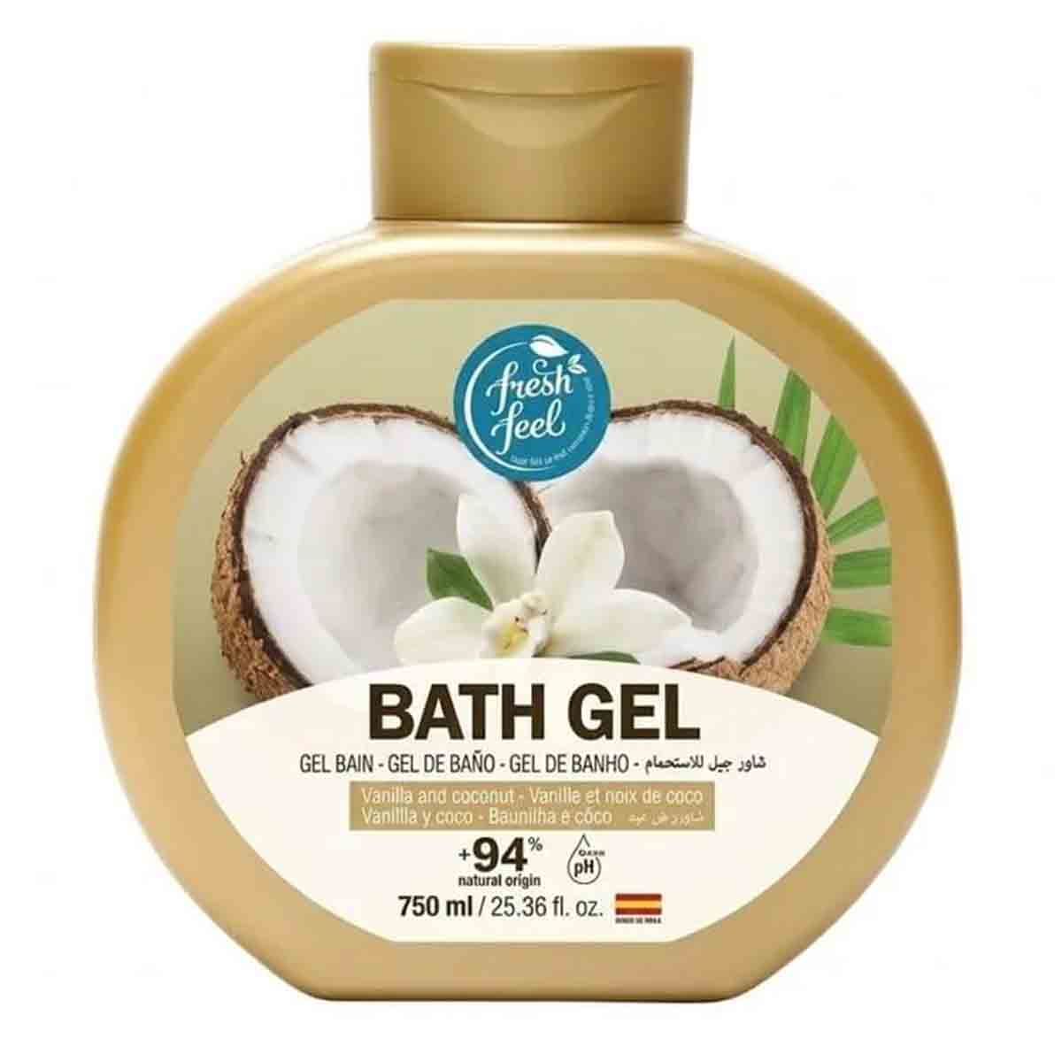شامپو بدن فرش فیل Fresh Feel حاوی عصاره وانیل و نارگیل مناسب پوست خشک حجم 750 میل