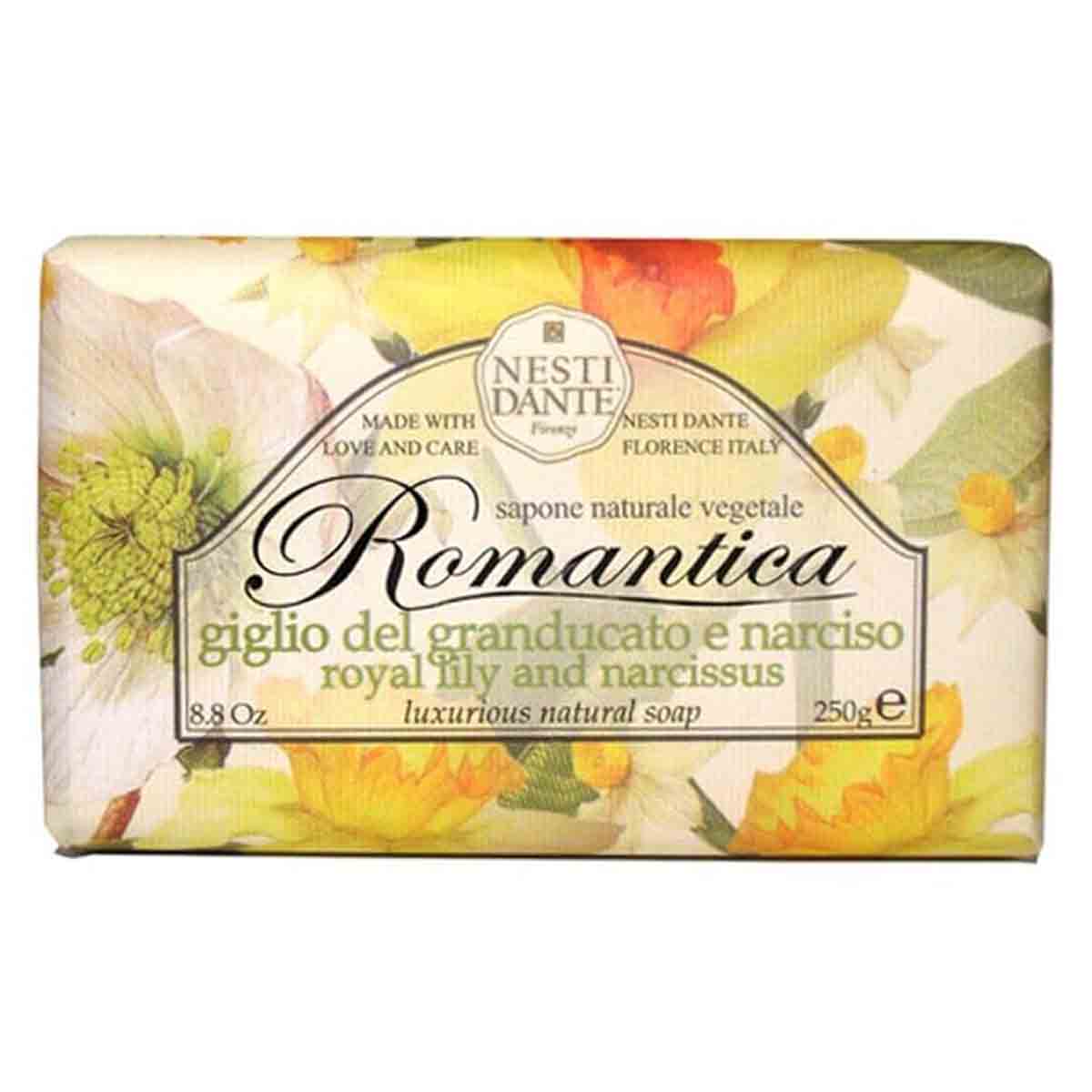 صابون مغذی نستی دانته Nesti Dante مدل Romantica Royal Lily and Narcissus وزن 250 گرم 