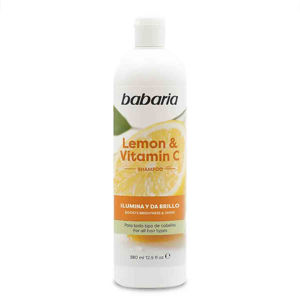 شامپو براق کننده باباریا babaria مدل لیمو و ویتامین سی lemon and vitamic C مناسب انواع مو حجم 380 میل