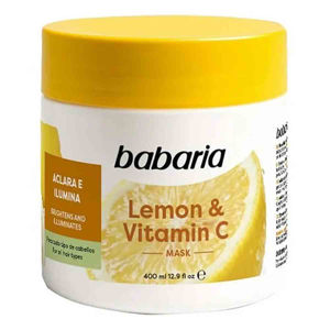 ماسک مو براق کننده باباریا babaria مدل لیمو و ویتامین سی lemon and vitamic C مناسب انواع مو حجم 400 میل