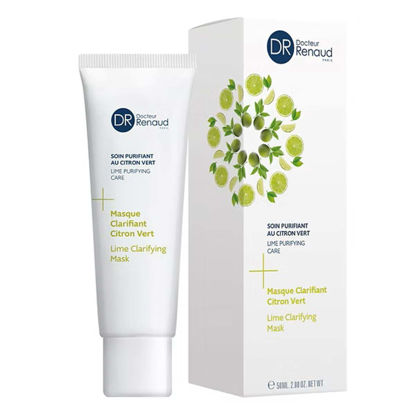 ماسک شفاف‌کننده و پاک‌کننده عمقی صورت لیمو ترش دکتر رناد Dr. Renaud مدل Lime Clarifying Mask حجم ۵۰ میل