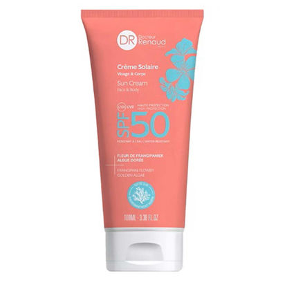 فلوئید ضد آفتاب صورت و بدن SPF50 دکتر رناد Dr. Renaud مدل Face & Body Sunscreen حجم ۱۰۰ میل